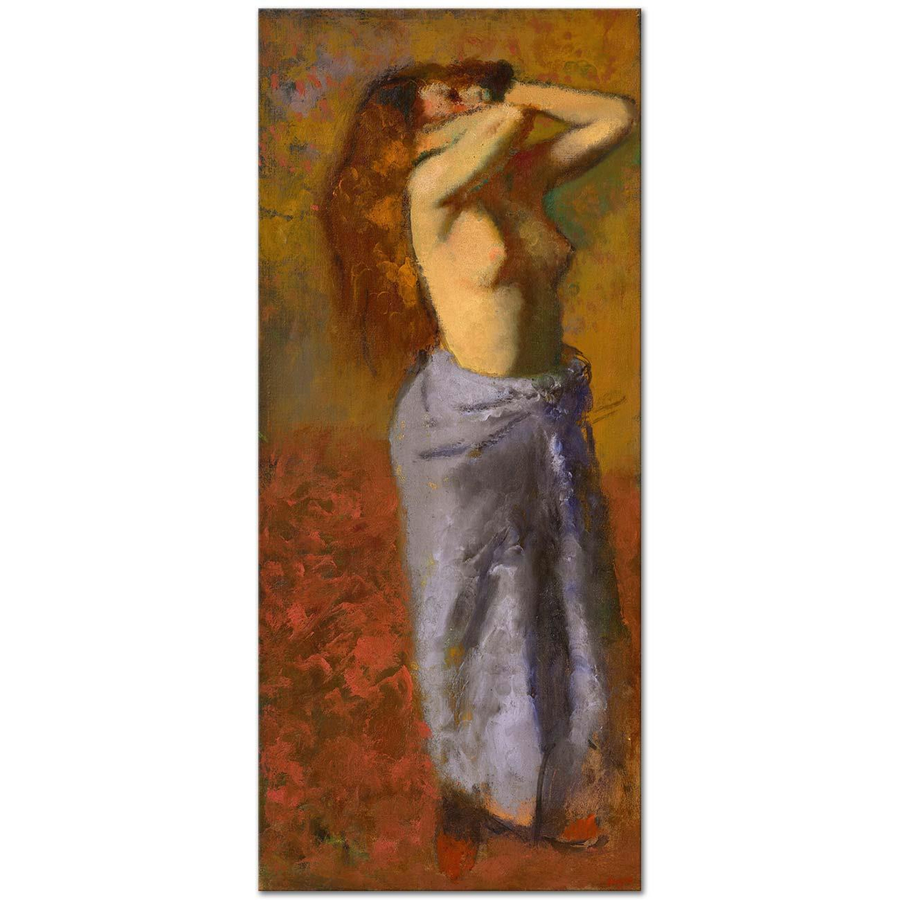 Edgar Degas Femme en Peignoir Bleu le Torse Découvert Art Print