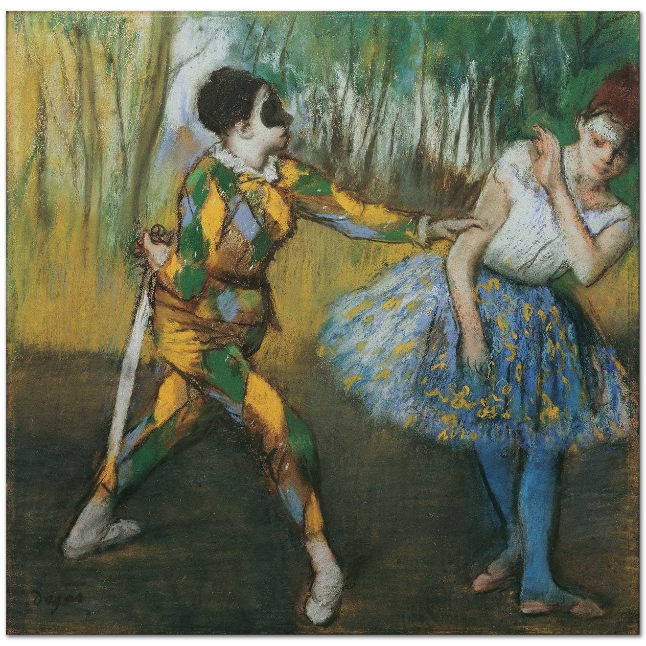 Edgar Degas Palyaço Ve Columbine Kanvas Tablo