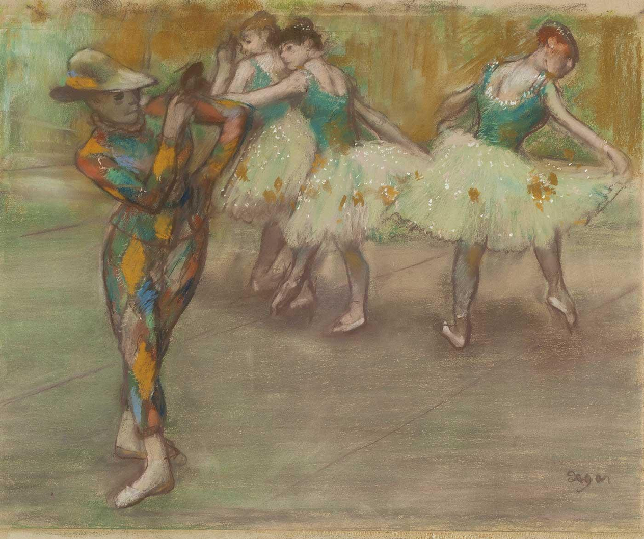 Edgar Degas Harlequin Dance Art Print