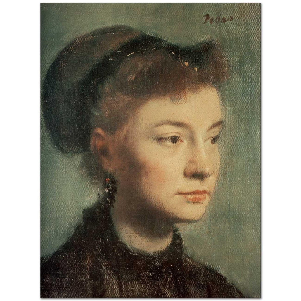 Edgar Degas Head of a Young Woman Art Print