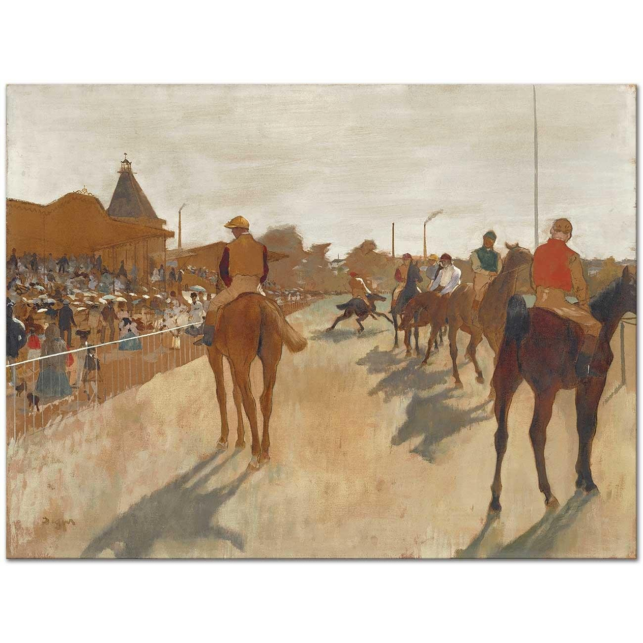 Edgar Degas Tribünlerin Önünden Geçen Yarış Atları Kanvas Tablo