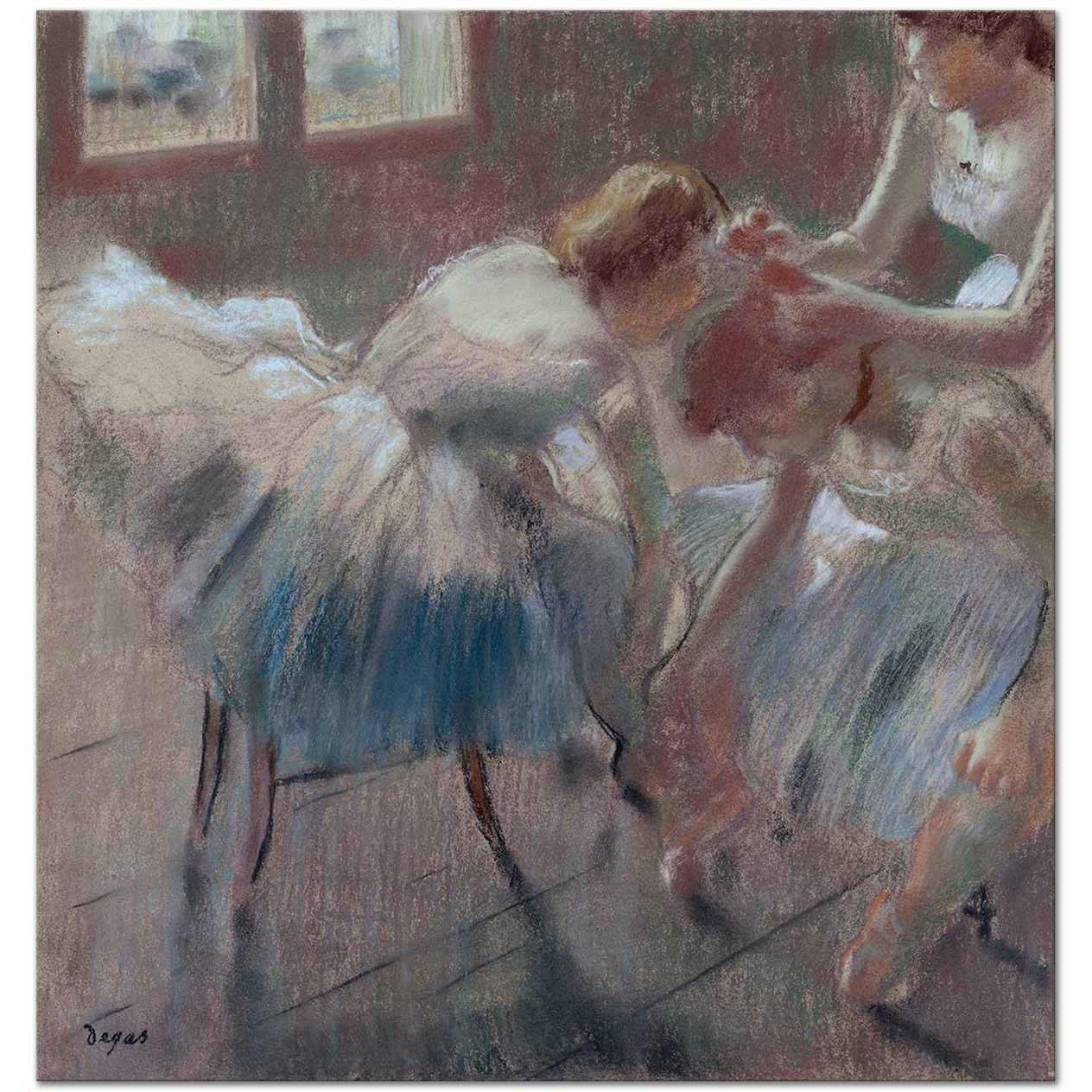 Edgar Degas Three Dancers Preparing for Class Art Print