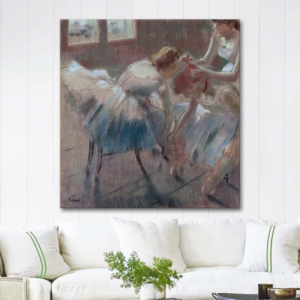Edgar Degas Three Dancers Preparing for Class Art Print