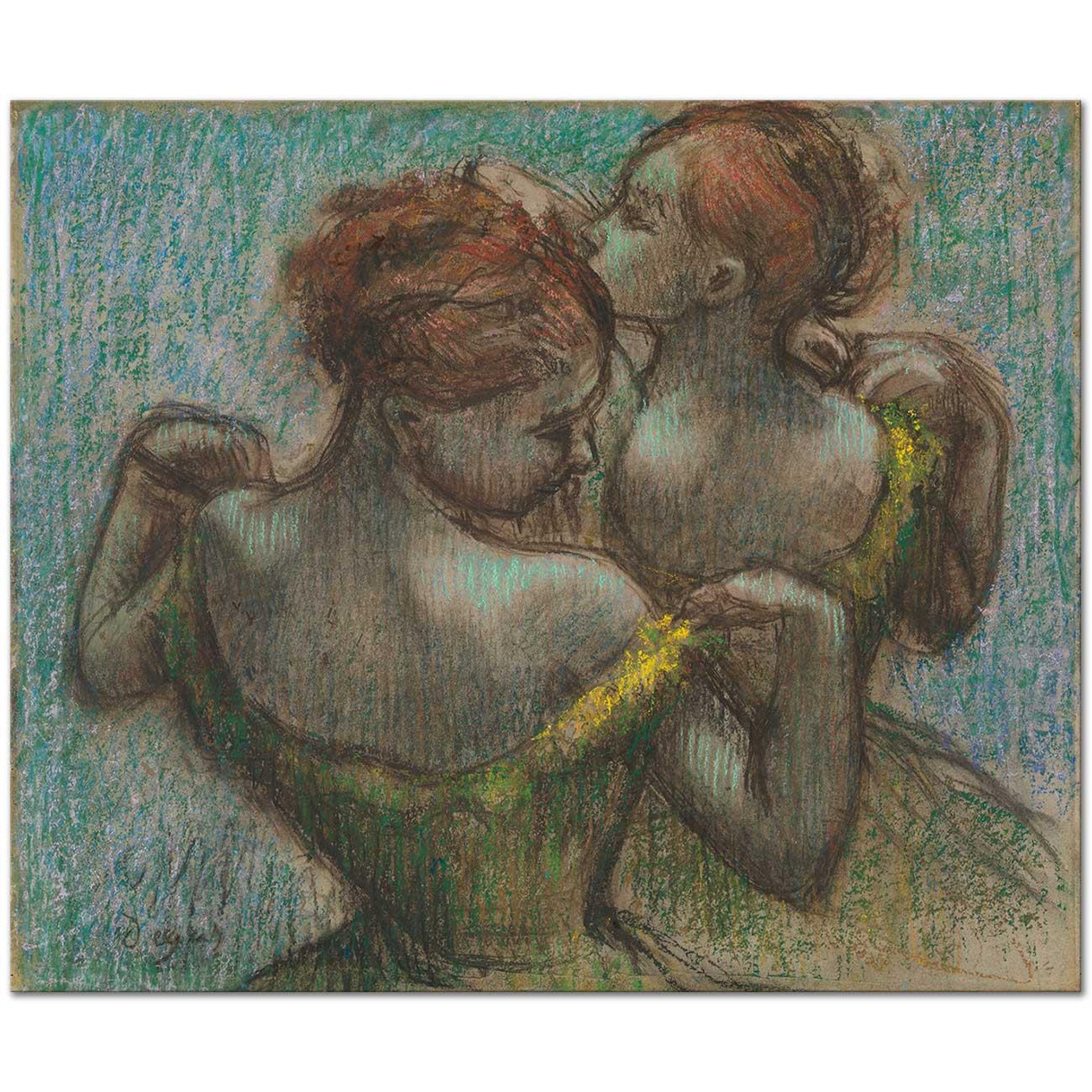 Edgar Degas Two Dancers Half-Length Art Print