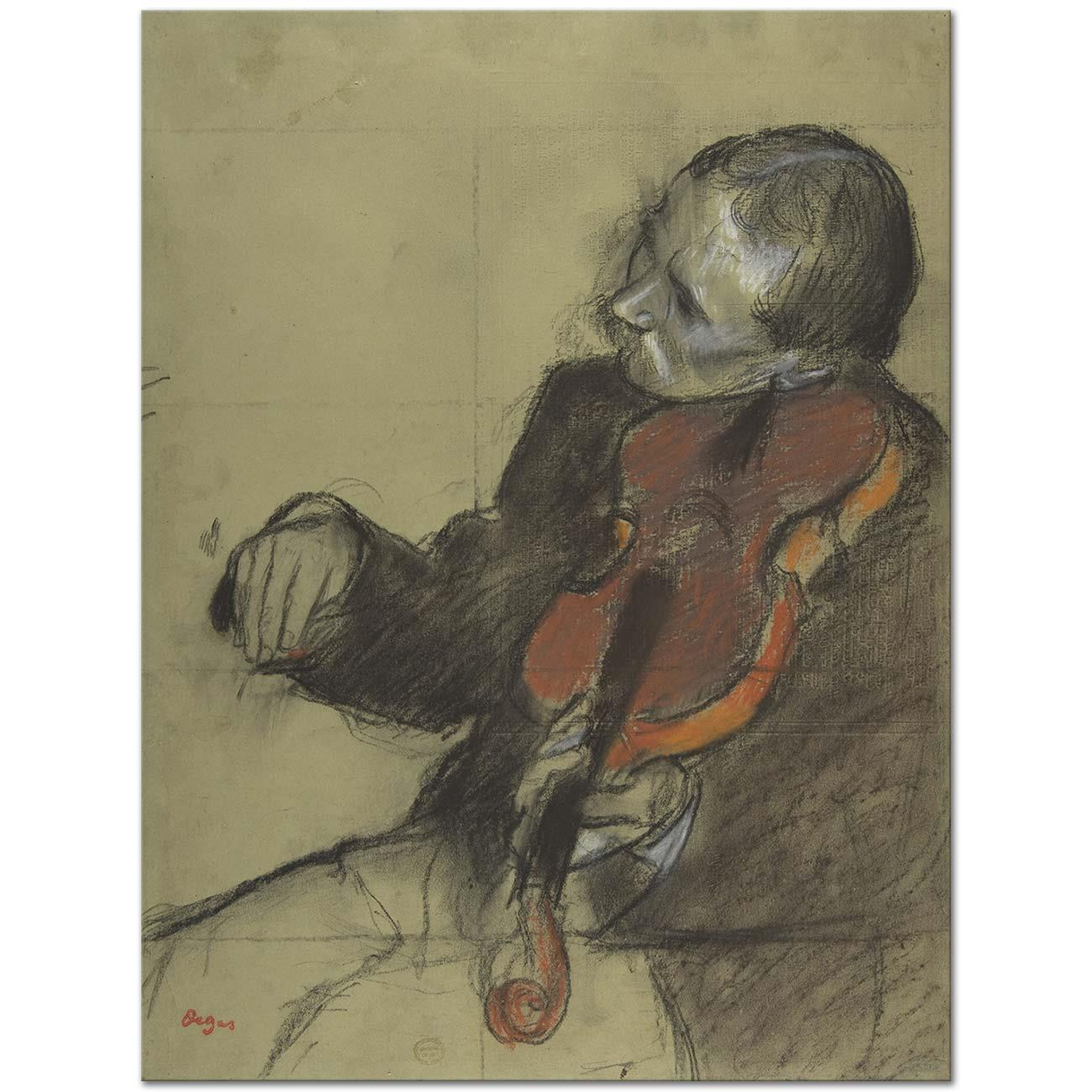 Edgar Degas Violinist, Study for ‘The Dance Lesson' Art Print