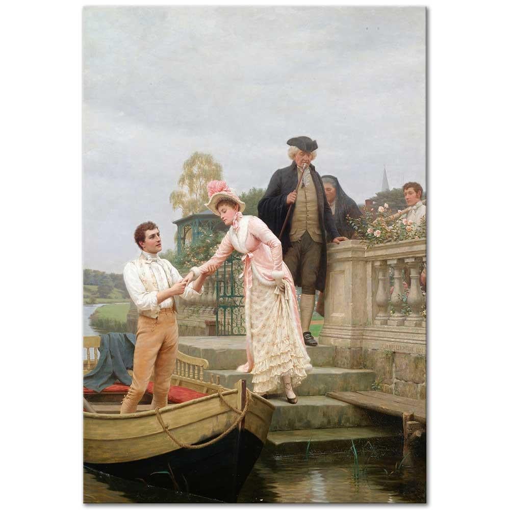 Edmund Blair Leighton Tatlı Elini Bana Bırak ve Bana Güven Kanvas Tablo