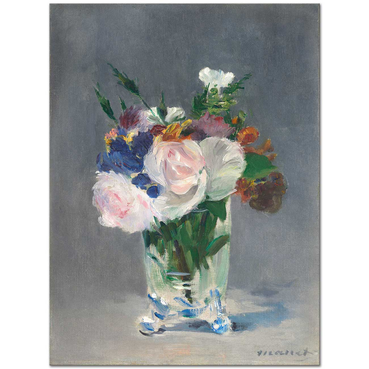 Edouard Manet Kristal Vazoda çiçekler