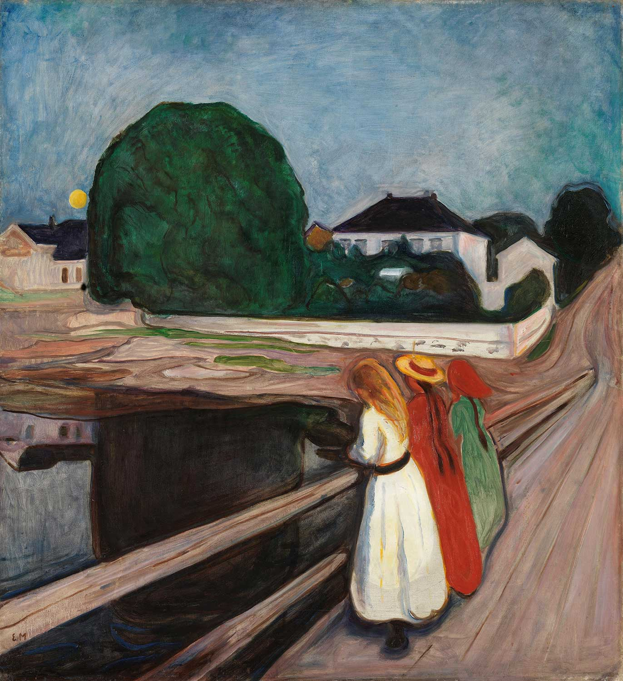 Edvard Munch The Girls on the Bridge Art Print