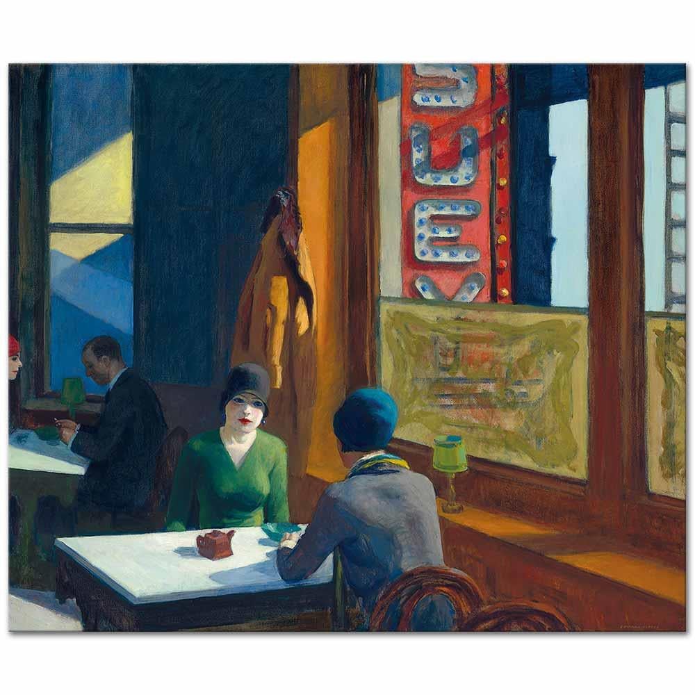 Edward Hopper Chop Suey Kanvas Tablo
