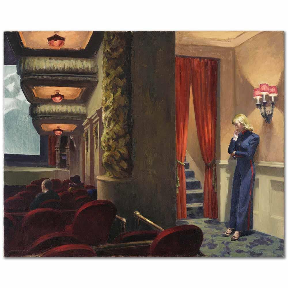 Edward Hopper Sinema New York Kanvas Tablo
