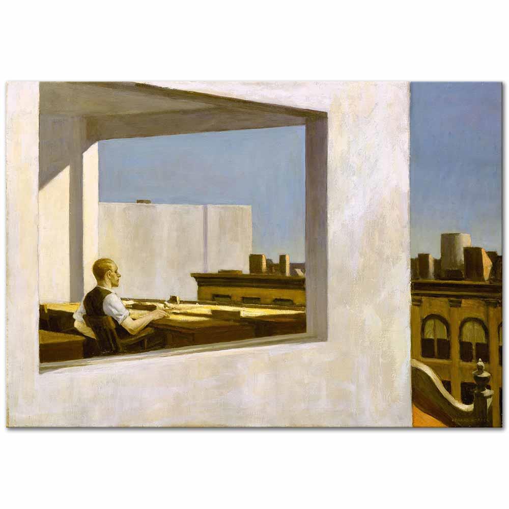 Edward Hopper Küçük Şehirde Ofis Kanvas Tablo