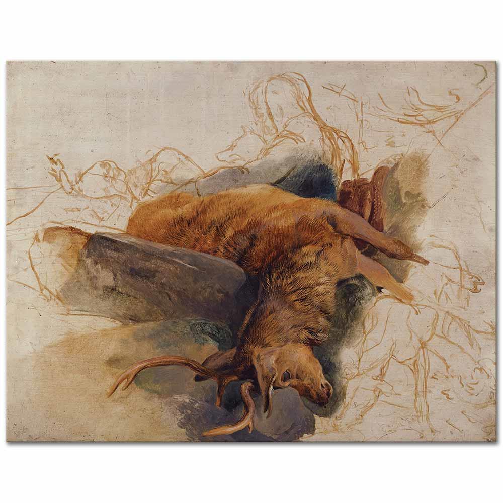 Edwin Henry Landseer Ölü Geyik Kanvas Tablo