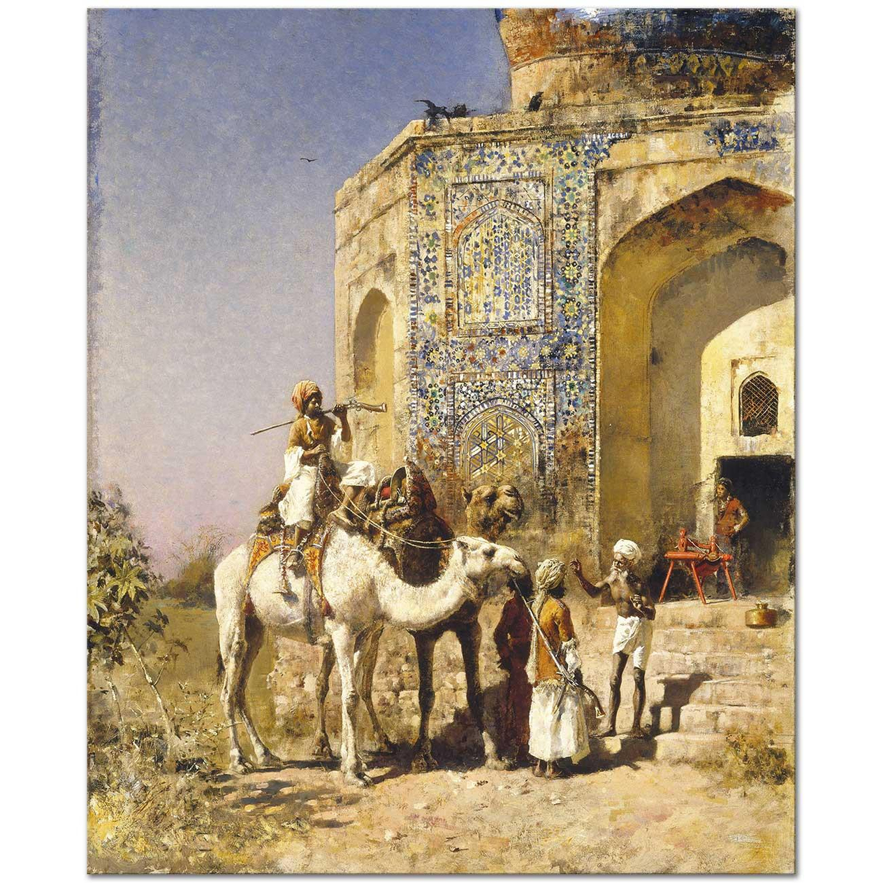 Edwin Lord Weeks Delhi'de Mavi Mozaikli Cami Kanvas Tablo