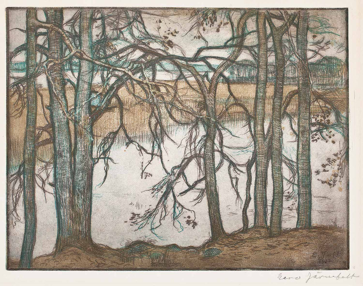 Eero Järnefelt Lake Shore With Reeds 1912 Art Print