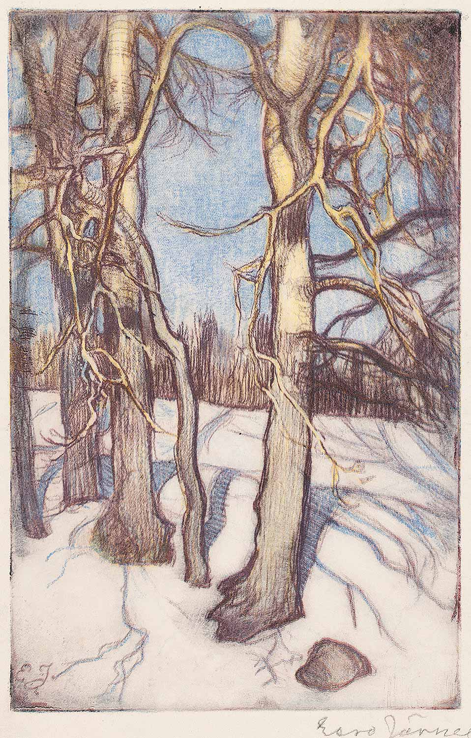 Eero Järnefelt Trees In Winter Art Print