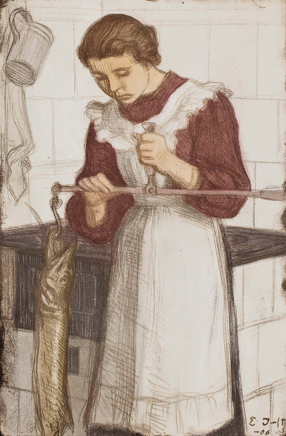 Eero Järnefelt Weighing The Pike Art Print
