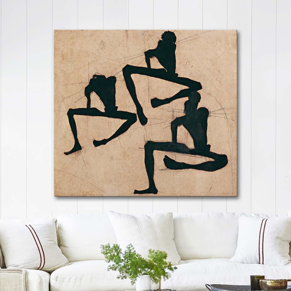 Egon Schiele Composition with Three Male Nudes Art Print