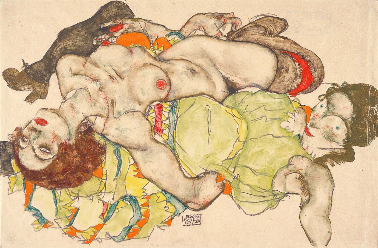 Egon Schiele Kadın Aşıklar Kanvas Tablo