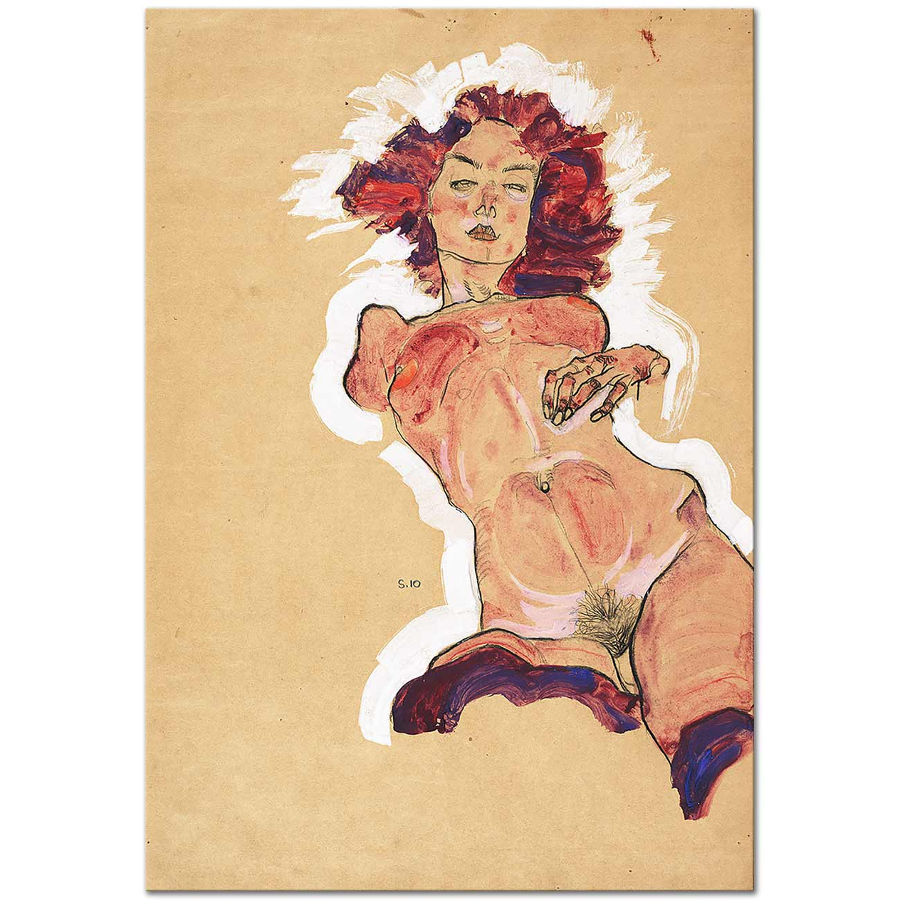 Egon Schiele Female Nude Art Print