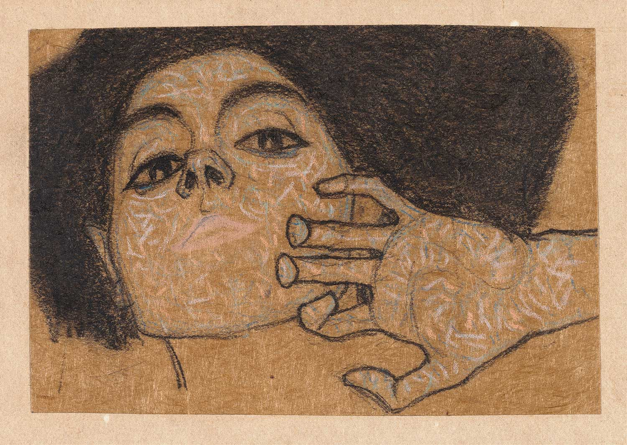 Egon Schiele Head of a Woman Art Print