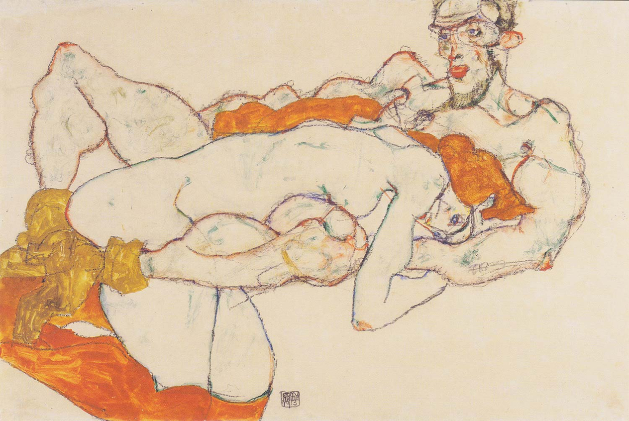 Egon Schiele Aşıklar Kanvas Tablo