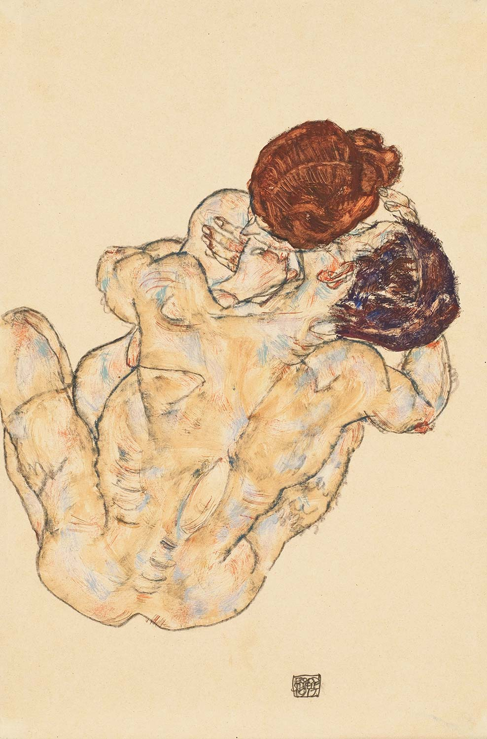 Egon Schiele Man and Woman The Embracing Art Print