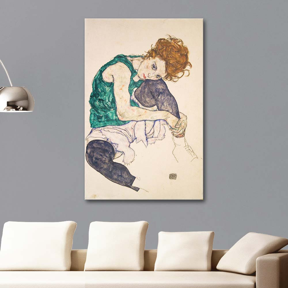 Egon Schiele Seated Woman with Bent Knees Art Print