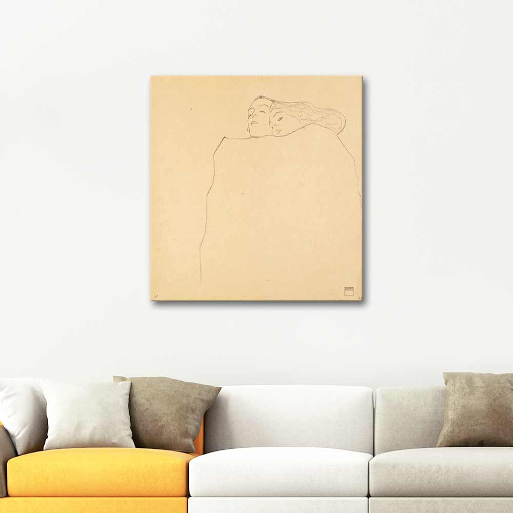 Egon Schiele Sleeping Couple Art Print