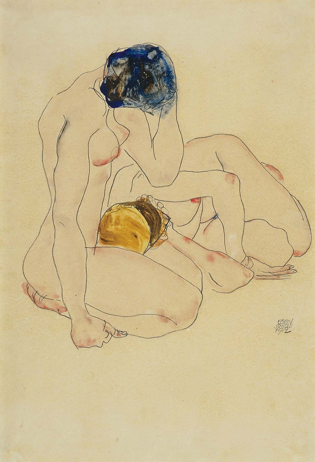 Egon Schiele Two Friends Art Print