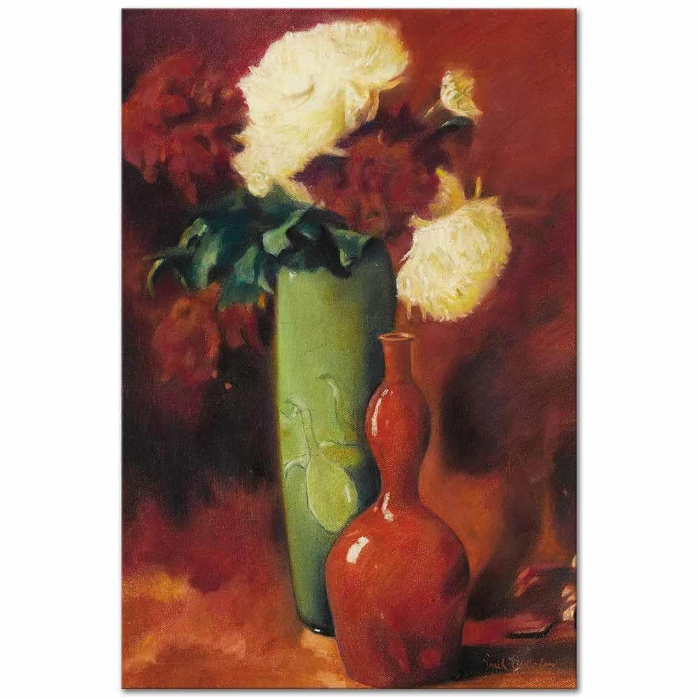 Emil Carlsen Çiçek Buketi ve Vazolar Kanvas Tablo