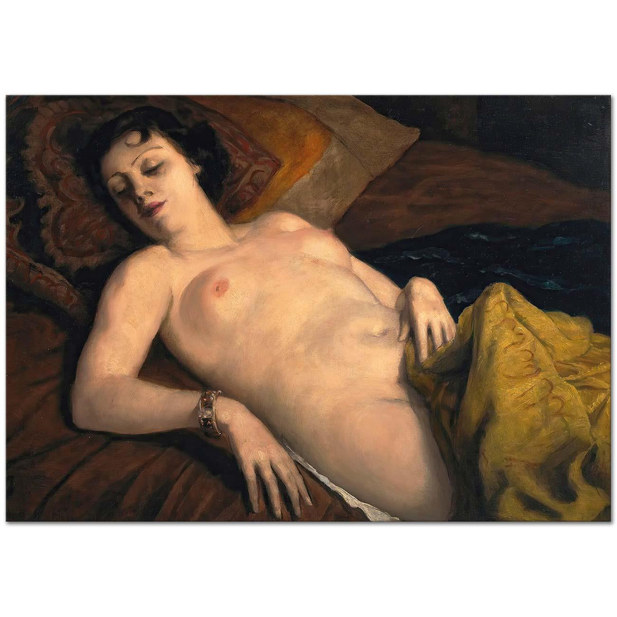 Emile Bernard Nu Couché Au Bracelet Art Print