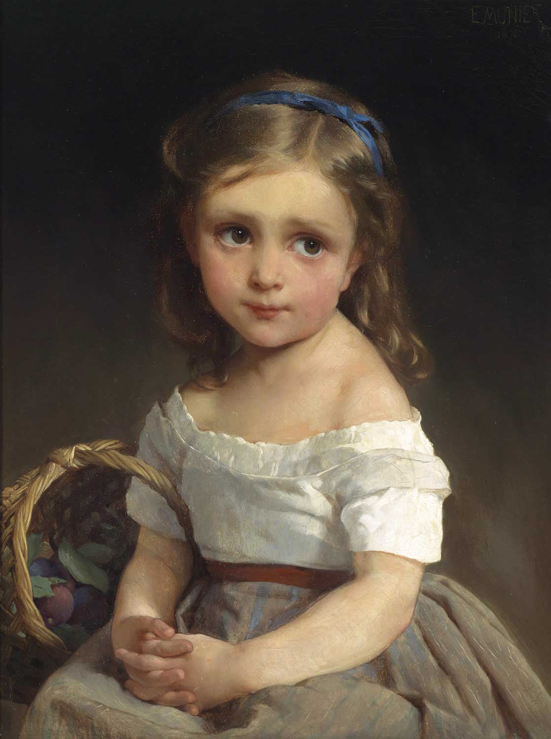 Emile Munier Girl with Basket of Plums Art Print