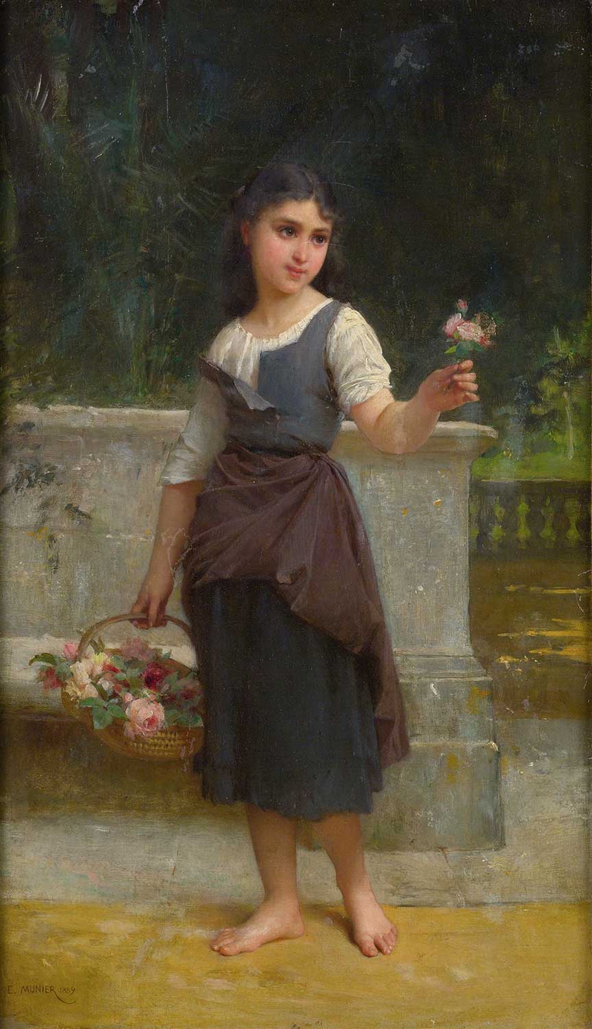Emile Munier The Flower Girl Art Print