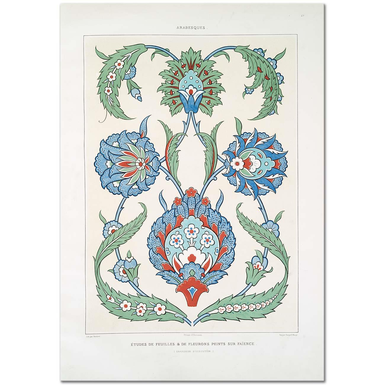 Emile Prisse d'Avennes Etudes de Feuilles Art Print