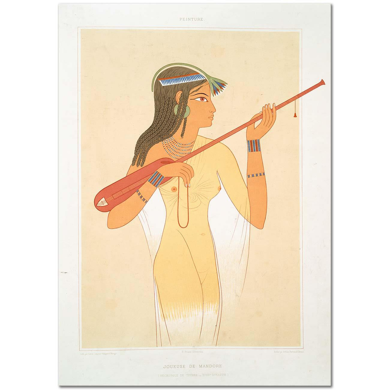 Emile Prisse d'Avennes Joueuse de Mandore Art Print