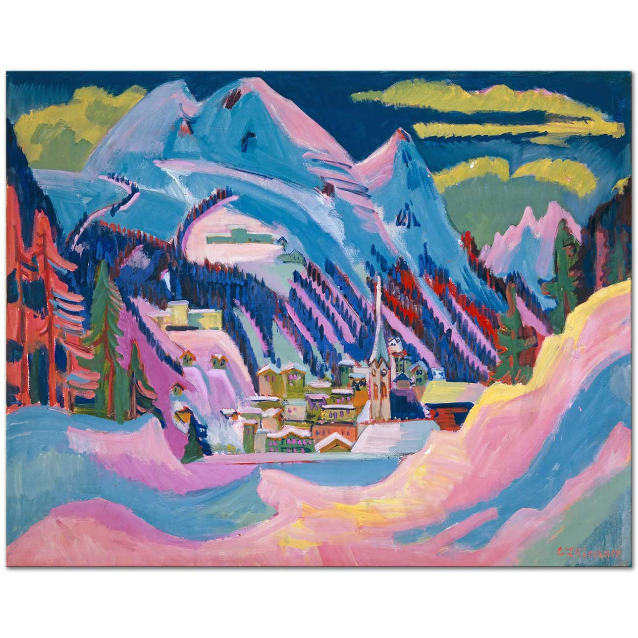 Ernst Ludwig Kirchner Davos in the Winter Art Print