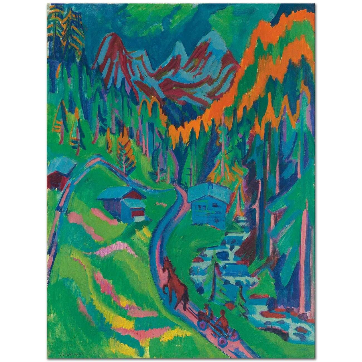 Ernst Ludwig Kirchner Sertigweg'de Yaz Kanvas Tablo