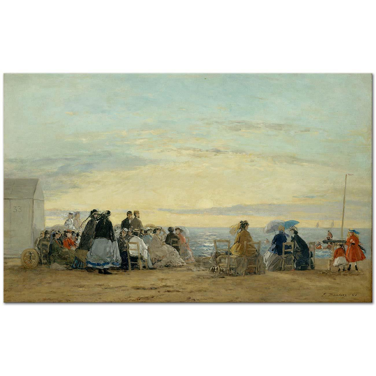 Eugene Boudin On the Beach, Sunset Art Print