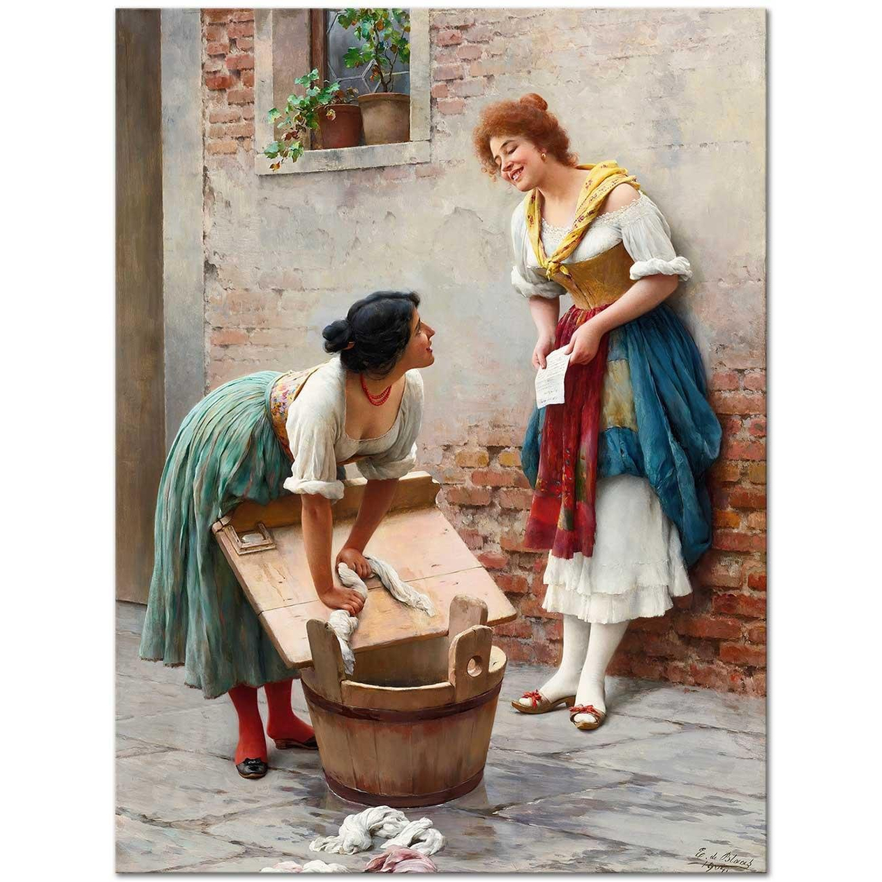 Eugene de Blaas Sharing The News Art Print