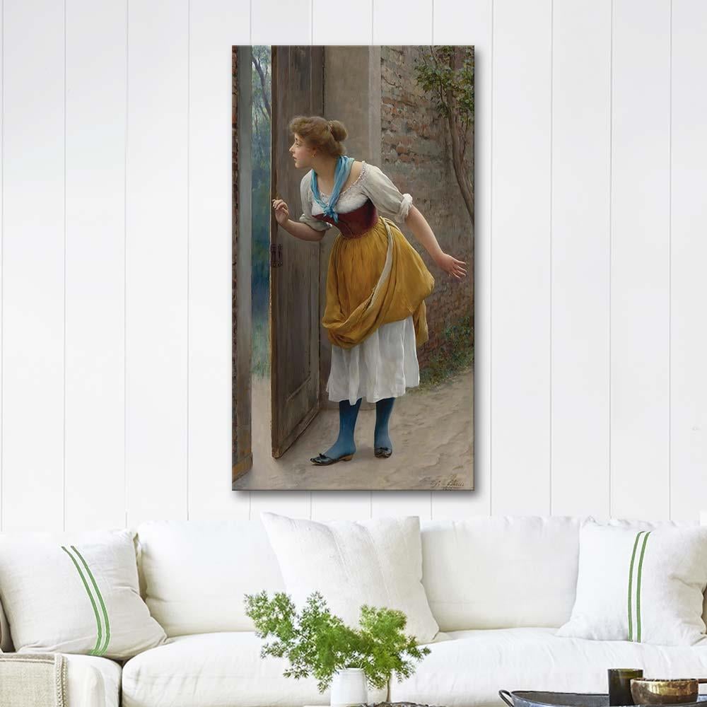 Eugene de Blaas The Eavesdropper Art Print