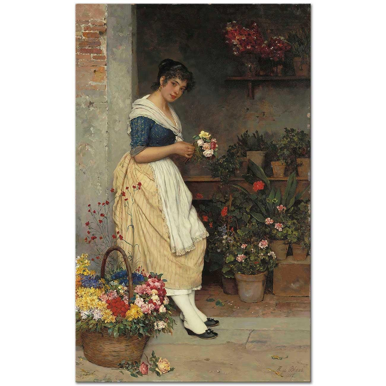 Eugene de Blaas The Fairest Rose Art Print