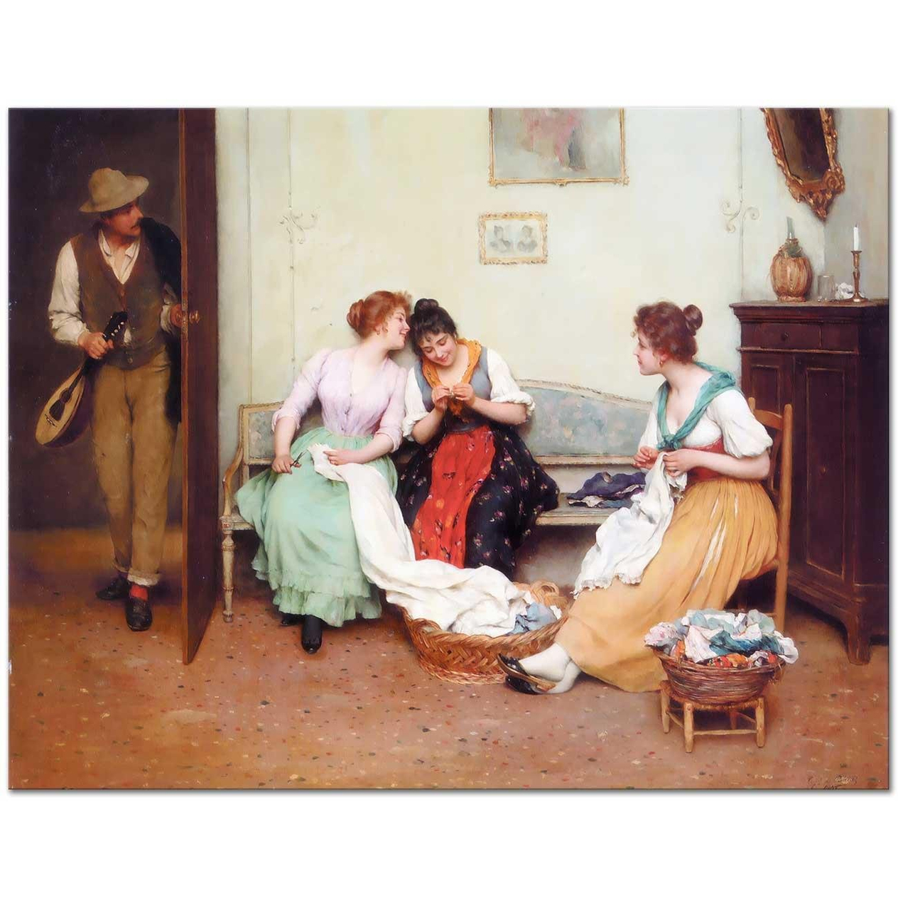 The Friendly Gossips by Eugene de Blaas