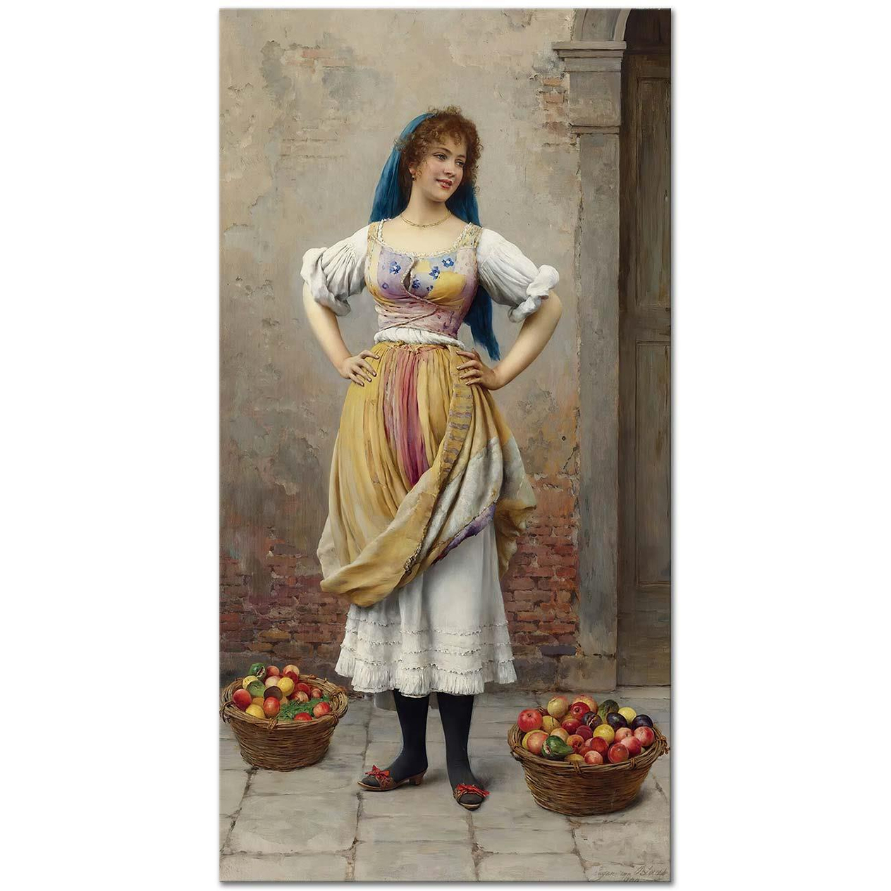 Eugene de Blaas The Market Girl Art Print