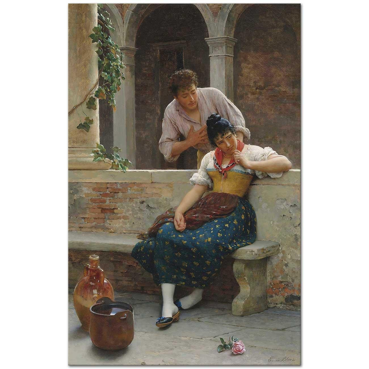 Eugene de Blaas The Proposal Art Print