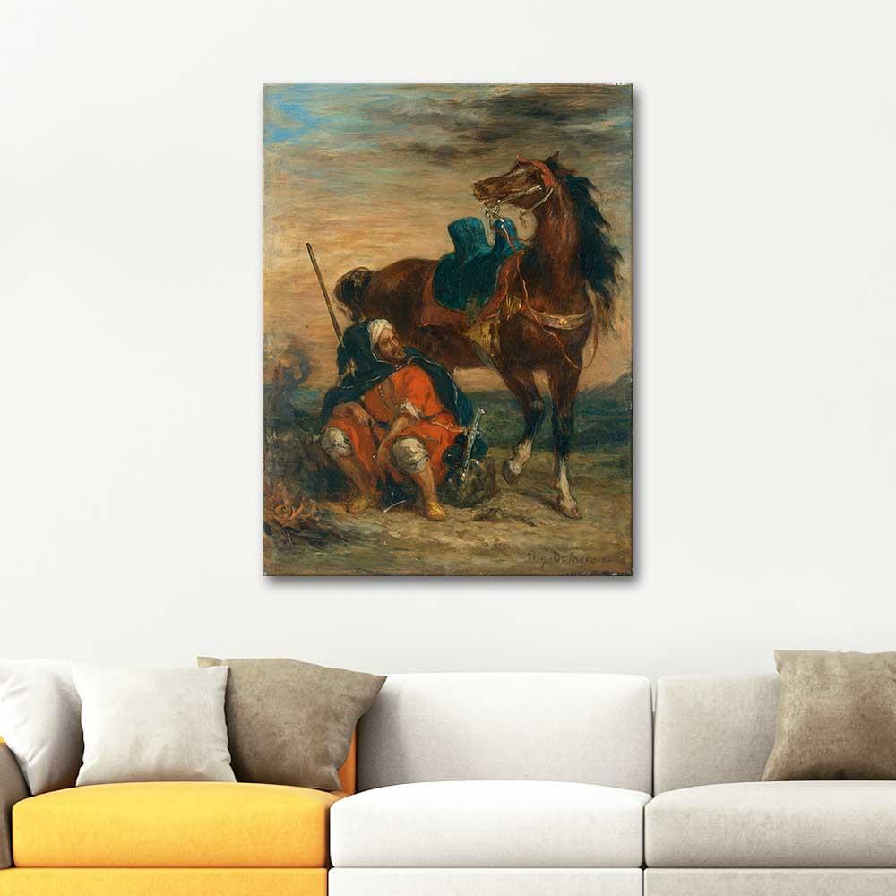 Eugene Delacroix Arap Süvari Kanvas Tablo