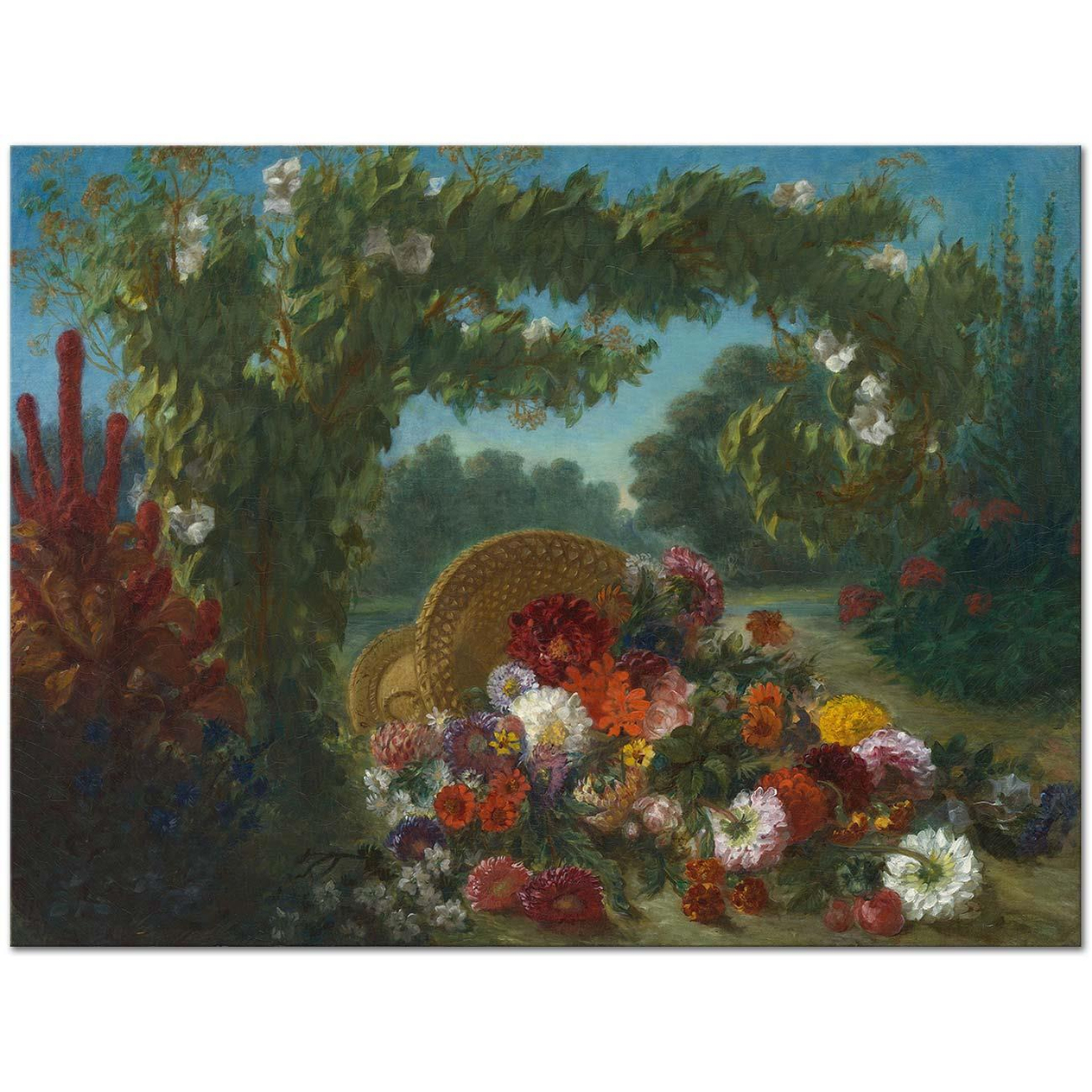 Eugene Delacroix Basket of Flowers Art Print