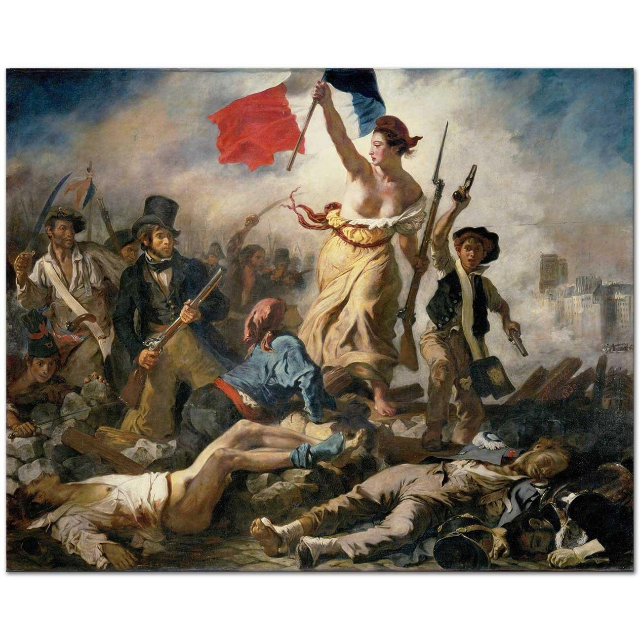 Eugene Delacroix Halka Önderlik Eden Özgürlük Kanvas Tablo