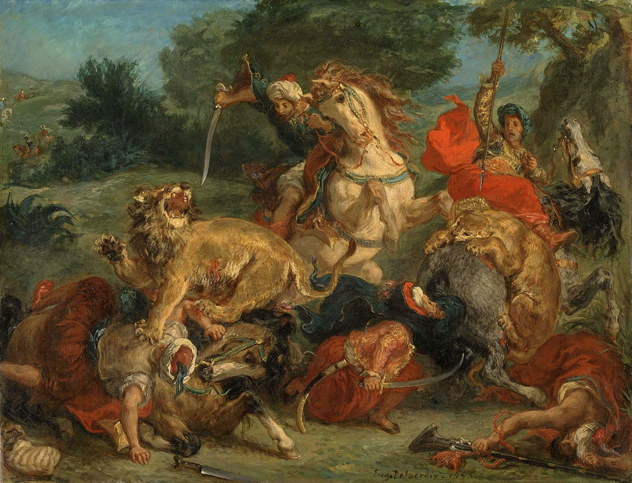 Lion Hunt by Eugene Delacroix