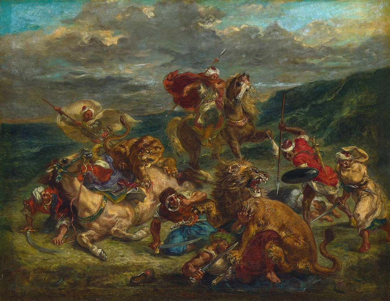 Lion Hunt by Eugene Delacroix