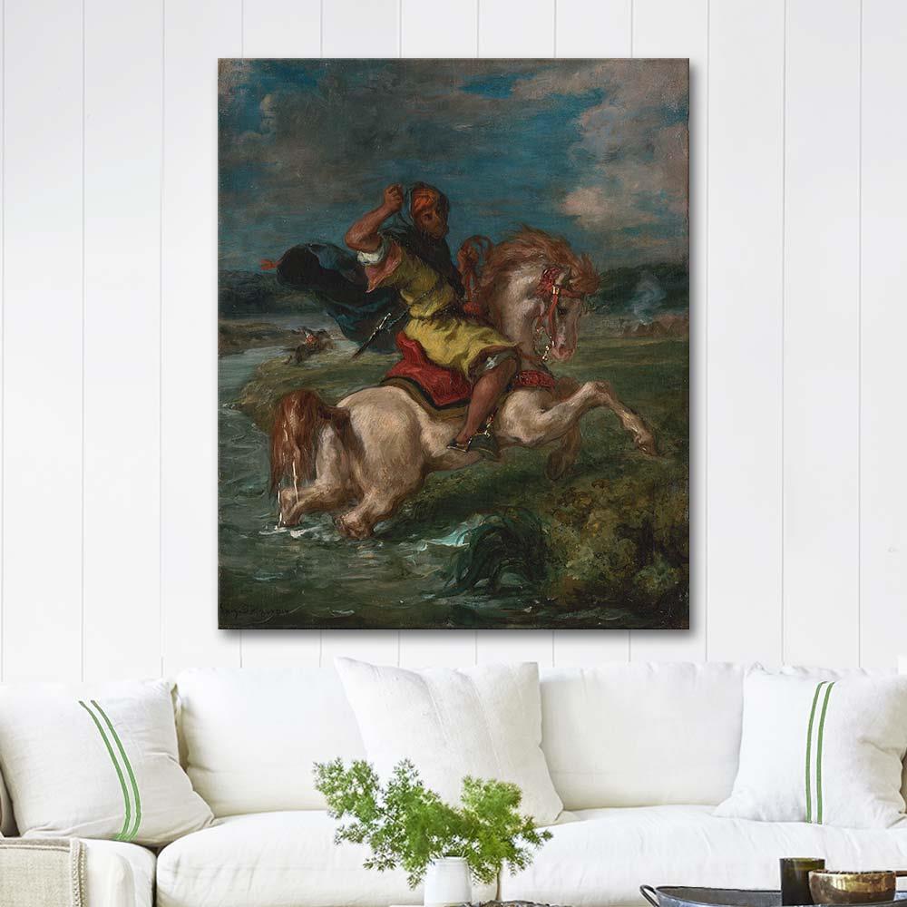 Eugene Delacroix Moroccan Horseman Crossing a Ford Art Print